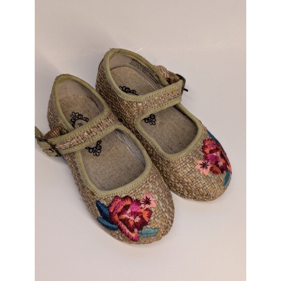 Joyfolie Brielle Maryjane Woven Floral Embroidery Pink Coquette Whimsica Size T7 - Picture 2 of 8